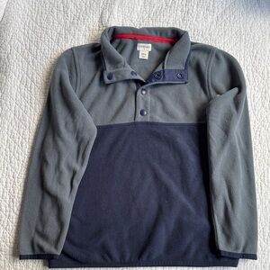 J. Crew Factory boys Gray and Navy polar fleece Sweater
